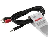 HAMA Cavo 2 RCA M/Jack 3.5 mm M, 2 metri, nero, sfuso