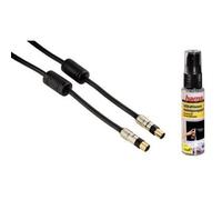 Hama Cavo Antenna 1,5m 100db + TV Pulizia Presa Coassiale Accoppiamento LCD LED