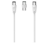 Cavo antenna M/F 5 m + adattatore M/M bianco 00205297