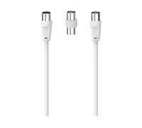 Hama Cavo antenna M/F con adattatore M/M, 10 metri, 75 dB, bianco Hama