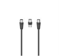 Hama Cavo antenna M/F con adattatore M/M, 1,5 metri, 75 dB, nero Hama