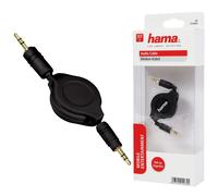 Hama Cavo AUX Avvolgibile Jack 3,5mm Maschio-Jack 3,5mm Nero 1,1m
