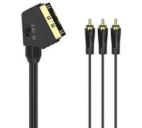 HAMA Cavo AV da Scart a Tre Connettori RCA, 1,5m