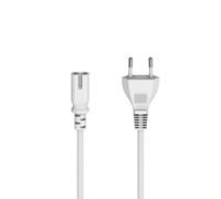 Hama Cavo di alimentazione. con spina maschio Euro, 2 pin, forma a 8/C7, 1,5 m, bianco