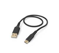 Hama Cavo di ricarica flessibile in silicone da USB A a USB-C, 1,5 m, nero
