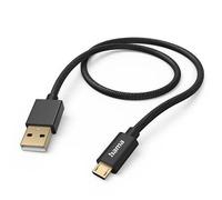 Hama Cavo di ricarica in tessuto, USB-A - Micro-USB, nylon nero 1,5m