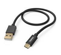 Hama Cavo di ricarica in tessuto, USB-A - USB-C, nylon nero 1,5m
