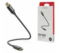 Hama cavo di ricarica USB C - USB C (USB 2.0 tipo-C, 3A, 20 cm, 480 Mbit/s, per la ricarica, nylon) nero