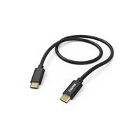 Hama Cavo USB-C Fabric – USB 2.0, 480 Mbit/s, 3 A, placcato oro, 1,5 m, nero