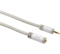 Hama Cavo Jack 3,5 mm Stereo 2,5 m Oro Prolunga Bianco 1:1 Spina Presa 2 pz