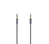 Hama Cavo Jack Elite da 3,5 mm (cavo stereo jack 3,5 mm, maschio - maschio, cavo audio placcato oro, 0,75 m, garanzia 30 anni, cavo di collegamento audio AUX Headset, schermato) Grigio