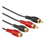 Hama Cavo Prolunga Audio 2 Spine RCA Maschio - 2 Jack RCA Femmina, 2 m cavo audio 2 x RCA Nero