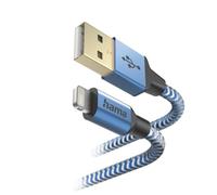 Hama - Cavo “Reflective”, USB A/Lightning, 1,5 metri, nylon, blu