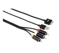 Hama Cavo TV AV RCA + Cavo Video USB Per Apple 30 Pin iPhone iPod iPad Nero
