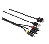 Hama Cavo TV AV RCA + Cavo Video USB Per Apple 30 Pin iPhone iPod iPad Nero
