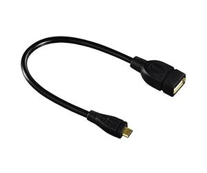 Hama - Cavo USB OTG, USB Micro M/USB A F, 0,15 mt, nero