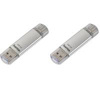 Hama - Chiavetta USB 3.0 e USB 3.1, tipo C argento argento 16 go (Confezione da 2)