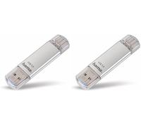 Hama - Chiavetta USB 3.0 e USB 3.1, tipo C argento argento 64 GB (Confezione da 2)