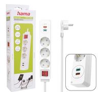 Hama Ciabatta 3-Fach Con 2x Usb-C Alimentazione Tramite USB Interruttore