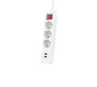 Hama Ciabatta elettrica a 3 prese, con presa USB-A e USB C (PD/Quick Charge, max. 18 W, presa multipla 5 in 1 con interruttore, spina di protezione, prese con protezione da contatto, 1,4 m, colore:
