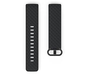 Hama Cinturino di ricambio per Fitbit Charge 3 e Charge 4, cinturino di ricambio regolabile in TPU, fibbia in acciaio inox, colore nero