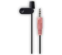 Hama clip on microfono con cavo USB lungo (Compatto microfono, lunghezza del cavo 2 m, per PC/Laptop/Smartphone/Tablet, 3,5 mm Jack) Mini Microphone Nero
