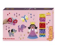 HAMA - Confezione regalo gigante maxi | ca. 900 perline da stiro, 3 piastre trasparenti, scheda di design, istruzioni e carta da stiro