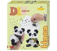 Hama Confezione regalo - Panda 3D | circa 2.500 perline, 1 grande pannello forato esagonale n. 276, foglio di disegno stampato a colori, istruzioni e carta da stiro