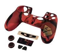Hama Controller Hülle Silikon Zubehör Set per controller PS4 SLIM/PS4 PRO, (Schutzhülle mit Thumbstick-Kappen, Trigger-Aufsätzen, Touchpad-Schutzfolie, Adesivo, Custodia in silicone), Undead