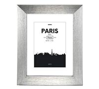 Hama Cornice portafoto in plastica "Parigi" (cornice da 20 cm x 30 cm, bordi 20 mm x 15 mm, per foto di dimensioni 13 cm x 18 cm, vetro riflettente polistirolo, con gancio) argento