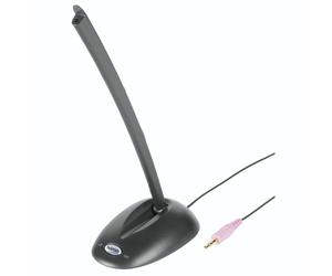 Hama CS-198 Microfono Da Tavolo 3,5mm Jack Con Cavo 2,5m Nera Stativo
