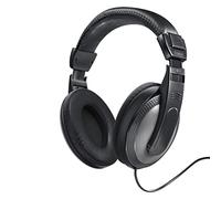 Hama Cuffie audio Shell (Cuffie Circum-Ear Stereo, 20 Hz-20 kHz, 32 ohm, 113 DB/MW, Jack 3,52 mm Maschio, Adattatore Jack 6,35 mm Maschio Incluso, Cavo Extra Lungo 2 m) Nero