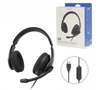 Hama Cuffie HS-USB300 V2 cablate con microfono USB-A e Aux Stereo Over-Ear Nero
