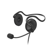Hama Cuffie con microfono (cuffie cablate jack da 3,5 mm, Aux, cuffie stereo con cavo, cuffie on-ear per PC con braccio microfono e fascia per collo, cavo audio da 2 m, colore: nero