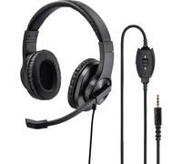 Hama Cuffie Over Ear via cavo Stereo Nero regolazione del volume, Muto Computer