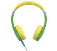 Hama Cuffie per bambini (cuffie stereo, cuffie cablate per bambini, con limite decibel 85 dB, cuffie on-ear, cavo audio da 120 cm, jack da 3,5 mm, giallo/verde, piccole