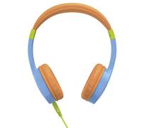 Hama Cuffie per bambini (cuffie stereo, cuffie cablate per bambini, con limite decibel 85 dB, cuffie on-ear, cavo audio da 120 cm, jack da 3,5 mm) blu/arancione, piccole