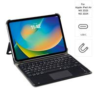Hama Custodia con tastiera per iPad Air 11" 2024 (tastiera Bluetooth con touchpad, funzione di supporto, custodia per tablet magnetica, per Apple iPad Air 11 pollici, tastiera estraibile), colore nero