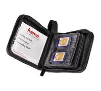 Hama Custodia per schede di memoria 95980 – Portafoglio in pelle morbida per 12 SD/MMC, Nero