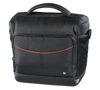 Hama - Custodia per fotocamera digitale "Albany", con scomparti per accessori, maniglia, passante per cintura e suddivisione interna, in poliestere antistrappo, 20 x 11 x 17 cm, colore: Nero