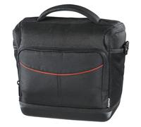 Hama - Custodia per fotocamera digitale "Albany", con scomparti per accessori, maniglia, passante per cintura e suddivisione interna, in poliestere antistrappo, 20 x 11 x 17 cm, colore: Nero