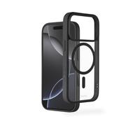 Hama Custodia per iPhone 17 Pro e MagSafe (custodia magnetica per ricarica induttiva, protezione bordi, protezione per fotocamera, superficie antiscivolo, tasti laterali protetti), trasparente/nero