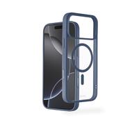 Hama Custodia per iPhone 17 Pro Max e MagSafe (custodia magnetica per ricarica induttiva, protezione bordi, protezione per fotocamera, superficie antiscivolo, tasti laterali protetti), trasparente/blu