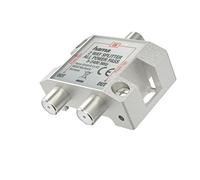 Hama Distributore satellitare (2 Vie Spina F, Completamente schermato, Distributore Sat, Protezione totale, Garanzia 10 Anni) Argento