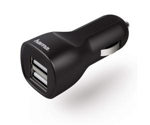 Hama Doppio USB Caricatore Auto Dual 2,4A 12V/24V per Accendisigari Nero