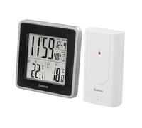 Hama EWS Intro Nero, Argento Stazione meteorologica (nero, Argento, Termometro da interno, Termometro da esterno, Termometro, 0-50°C, 32-122°F, -20-60°C)