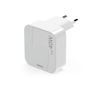 Hama GaN Caricatore Rapido, 2x USB-C, Mini Caricatore Pieghevole, PD, 40W, Bianco