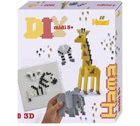 Hama Geschenkdoos - 3D-safari ca. 2.500 zekeringskralen, 1 groot vierkant pegb