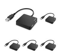 Hama Hub con 4 porte USB (4x USB-A 2.0, 480 Mbps, alimentazione USB, cavo 0,15 m, 5,6 x 5,6 x 1,3 cm) nero (Confezione da 5)