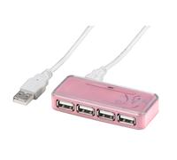 Hama USB 2.0 Hub 1:4 Fucsia Usb-Hub 4-Port Switch per PC IMAC Mac Macbook ECC